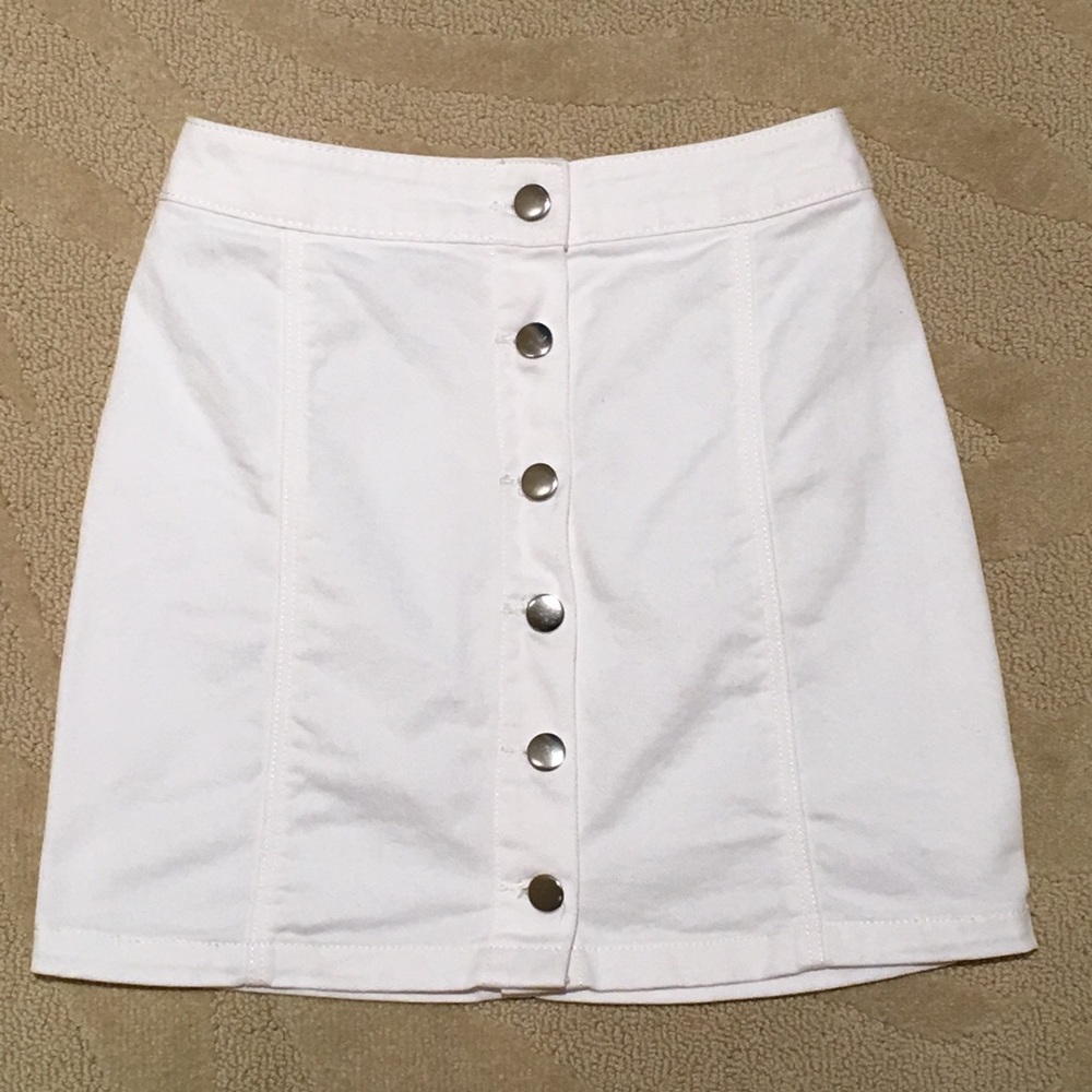 High Rise Button Down Jean Pencil Skirt